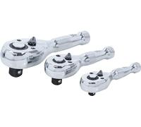 BGS Juego de mini carracas reversibles | 6,3 mm (1/4") / 10 mm (3/8") / 12,5 mm (1/2") | 3 piezas