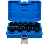 Juego de llaves de vaso de perfil en espiral/extractores de tornillos | entrada 12,5 mm (1/2") | 8-27 mm | 16 piezas