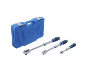 BGS Serie di cricchetti reversibili, estensibili, 6,3mm (1/4") - 10mm (3/8") - 12,5mm (1/2"), 3pz. Quantità:1