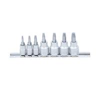 BGS Serie di estrattori viti, 6,3 mm (1/4") / 10 mm (3/8"), per profilo a T difettoso (per Torx), T10 - T40, 7 pz. Quantità:1