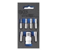 Juego de puntas de destornilladores | entrada 10 mm (3/8") | perfil en T (para Torx) | 7 piezas