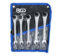 BGS Juego de llaves combinadas con carraca | abierta | 5 piezas