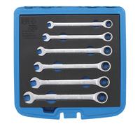 BGS Set di chiavi a forchetta con cricchetto ad anello, apertura 8 - 13mm, 6pz. Quantità:1