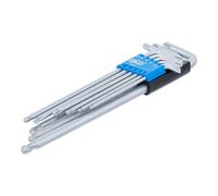 BGS Set di chiavi ad angolo, extra lunghe, con profilo a T (per Torx) e testa a sfera T10 - T50, 9pz. Quantità:1