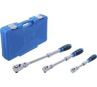 BGS Set di cricchetti reversibili, estraibili, inclinabili 1/4", 3/8", 1/2", 25128