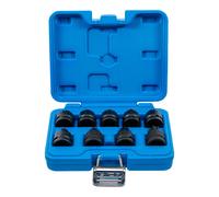 Juego de puntas de vaso de impacto | entrada 12,5 mm (1/2") | perfil en T (para Torx) T20 - T70 | 9 piezas