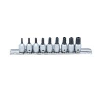 Set inserti bit 9 pezzi profilo TS TS TS10-TS50 1/4" quadrato interno Torx Bi...