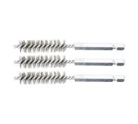 BGS technic 3078-12-S - Spazzola in acciaio, 3 pezzi 12 mm con attacco esagonale 6,3 mm (1/4")