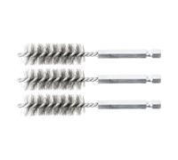 BGS technic 3078-15-S - Spazzola in acciaio, 3 pezzi Esagono da 15 mm con attacco esagonale da 6,3 mm (1/4")
