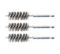 BGS technic 3078-18-S - Spazzola in acciaio, 3 pezzi 18 mm con attacco esagonale 6,3 mm (1/4")