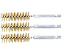 BGS technic 3078-15-M - Spazzola in ottone, 3 pezzi Esagono da 15 mm con attacco esagonale da 6,3 mm (1/4")