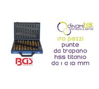 BGS1994 SET 170 PEZZI, PUNTE DA TRAPANO HSS TITANIO DA 1 A 10MM BGS TECHNIC