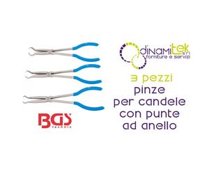 BGS70970 SET 3 PEZZI, PINZE PER CANDELE, CON PUNTE AD ANELLO BGS TECHNIC