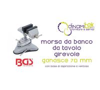 BGS71017 MORSA DA BANCO DA TAVOLO GIREVOLE GANASCE 70 MM BGS TECHNIC CON BASE DI