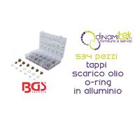 BGS8119 ASSORTIMENTO 534 PEZZI, TAPPI SCARICO OLIO E O-RING IN ALLUMINIO BGS TEC