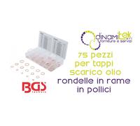 BGS8144 ASSORTIMENTO 75 PEZZI, RONDELLE IN RAME, IN POLLICI, PER TAPPI SCARICO O