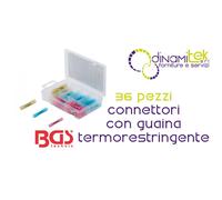 BGS85221 ASSORTIMENTO 36 PEZZI, CONNETTORI CON GUAINA TERMORESTRINGENTE BGS TECH