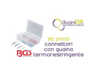 BGS85222 ASSORTIMENTO 30 PEZZI, CONNETTORI CON GUAINA TERMORESTRINGENTE BGS TECH