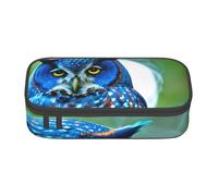 BGSHJVF Blue Owl Print - Astuccio per matite ad alta capacità, in tessuto Oxford, portapenne, scomparti multipli, design elegante