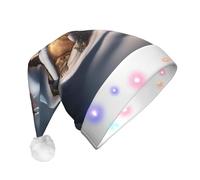 BGSHJVF Cappello di Natale con stampa di casa del villaggio, cappello di Babbo Natale per adulti unisex, berretto spesso per feste di Capodanno