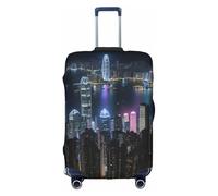 BGSHJVF Copertura elastica per valigie con stampa aerea di Hong Kong, protezione per bagagli con motivi unici, adatta per valigie da 45,7 a 81,7 cm, bianco, X-Large
