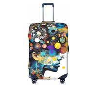 BGSHJVF Copertura elastica per valigie con stampa di intelligenza artificiale, protezione per bagagli con motivi unici, adatta a valigie da 45-81 cm, bianco, Small