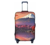 BGSHJVF Copertura elastica per valigie con stampa paesaggistica del Monte Fuji, protezione per bagagli con motivi unici, adatta a valigie da 45-81 cm, bianco, Large