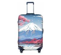 BGSHJVF Copertura elastica per valigie con stampa paesaggistica del Monte Fuji, protezione per bagagli con motivi unici, adatta a valigie da 45-81 cm, bianco, Small