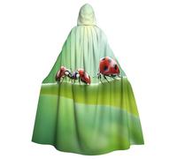 BGSHJVF Divertente mantello per costume di Halloween con stampa coccinella, per tutti, cosplay, adulti, con cappuccio, per feste, feste in maschera