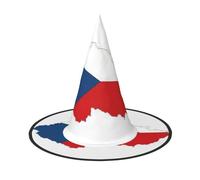 BGSHJVF La Repubblica Ceca Bandiera Mappa Stampa Halloween Cappello Strega Cosplay Cappelli Decorazione di Halloween Accessori Costume Per Il Partito