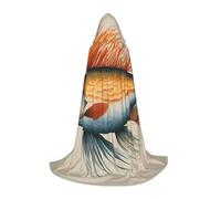BGSHJVF Mantello con cappuccio con stampa di pesce volante cartamo per uomo, mago, vampiro e costumi di Halloween, per giochi di ruolo e feste