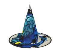 BGSHJVF Pappagallo blu che abbraccia la stampa cappello da strega di Halloween Cappelli Cosplay Decorazione di Halloween Accessori del costume per il