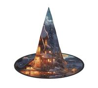 BGSHJVF Stampa di Natale Cappello da strega di Halloween Cappelli Cosplay Decorazione di Halloween Accessori del costume per la festa di Halloween