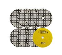 BGTEC 100mm Set di Tamponi Diamantati a Secco 8 pezzi #100 Kit di Tamponi per Granito, Marmo, Pietra, Quarzo, Piastrelle, Bordi del Pavimento in Cemento, Lucidatura del Controsoffitto