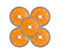 BGTEC 5 pezzi Disco da taglio con lama diamantata turbo da 125 mm X Mesh con flangia M14 per piastrelle in ceramica e marmo