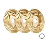 BGTEC Disco Abrasivo per Legno - 3 Pezzi 125MM*22.23MM Smussato Disco Raspa per Levigatura, Intaglio, Modellatura, Lucidatura - Mola per Smerigliatrice