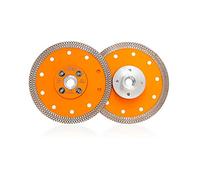 BGTEC Disco da taglio con lama diamantata turbo da 125 mm X Mesh da 2 pezzi con flangia M14 per piastrelle in ceramica porcellana marmo