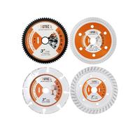 BGTEC Disco Diamantato - 4 pezzi 75mm Lama per Sega Circolare con attacco 10mm per Legno, Plastica, Vetro, Piastrelle, Calcestruzzo, Metallo, Acciaio