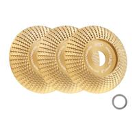 BGTEC Intaglio Legno Mola Disco Abrasivo，3 Pezzi 100MM*22.23MM Arco Disco Raspa per Legno per Levigatura Intaglio Modellatura Lucidatura - Disco per Legno Smerigliatrice