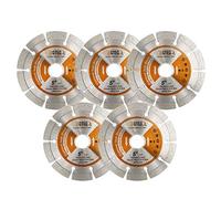 BGTEC Lama Segmentata Diamantata Per Granito Marmo Pietra Piastrelle Cemento 5 pezzi 125mm