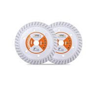 BGTEC Lama Turbo in Granito Diamantato - 2 pezzi 75mm Disco da Taglio per Cemento Armato, Pietre dure Artificiali e Naturali