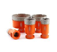 BGTEC - Set di 5 punte per trapano diamantate a secco, per piastrelle in porcellana, ceramica, marmo e mattoni, filettatura M14, per sega a tazza da 20/28/35/55/68 mm