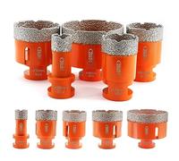 BGTEC - Set di 5 punte per trapano diamantate a secco, per piastrelle in porcellana, ceramica, marmo e mattoni, filettatura M14, per sega a tazza mista, 20/35/40/50/68 mm