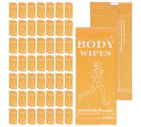 Bgtecho Confezione da 200 salviettine per il corpo confezionate singolarmente, salviette doccia per adulti, senza risciacquo, salviettine detergenti da viaggio, per viaggi, palestra, campeggio, sport