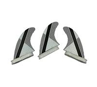 BGTSF 2 Pinne G5 G7 Thruster tavola da Surf Pinna Nera con Adesivo Linea Bianca 3 Pezzi/Set Fibra a Nido d'Ape Accessori for surfcasting Accessori per Paddle Board(Medium)