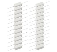 BGTXINGI 25 pezzi 5 W 1 Ohm 5 Ohm 10 Ohm 15 Ohm 20 Ohm resistenze cementizia 5% linea assiale resistenza potenza ceramica cemento filo avvolto metallo solido completo resistenze kit bianco