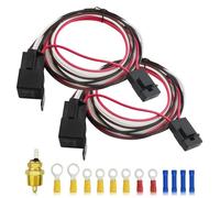 BGTXINGI Kit relè per ventola elettrica doppia 40A Kit relè per ventola di raffreddamento con termostato radiatore a 4 pin 40 AMP Interruttore sensore temperatura ventola 185 On 175 Off, kit