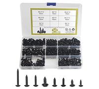 BGTXINGI Set di viti autofilettanti a testa cilindrica in acciaio inox con attacco a croce in acciaio inox, confezione da 340 pezzi, 8 tipi M3 M3,5 M4 M4,8, colore nero
