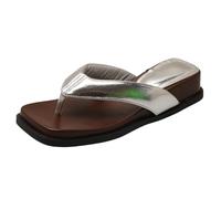 Bgvowivh sandali eleganti donna Square Toe Flip Flops For Women Platform Thong Sandals Comfortable Cushioned Summer Slides Casual Walking Shoes generico sandali gioiello donna women rhinestone (38)