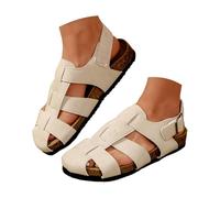 Bgvowivh Scarpe Donna Estive Comode Women's Flat Hollow Toe Slip Suede Sandals With Elastic Band For Outdoor Wear Scarpe Donna Estive (Grey, 36)